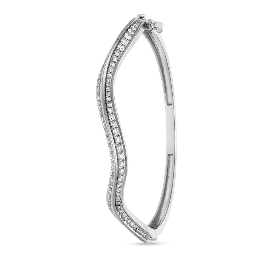 Stubborn Knife Edge White Gold Box Clasp Bracelet