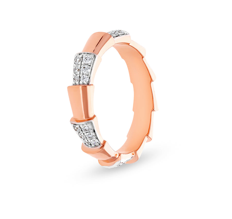 Round Natural Diamond Rose Gold Eternity Band