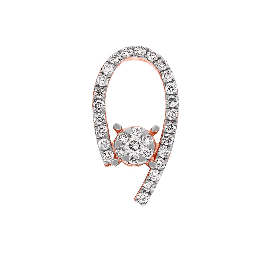 Pear Shape Round Diamond With Prong Set Rose Gold Pendant