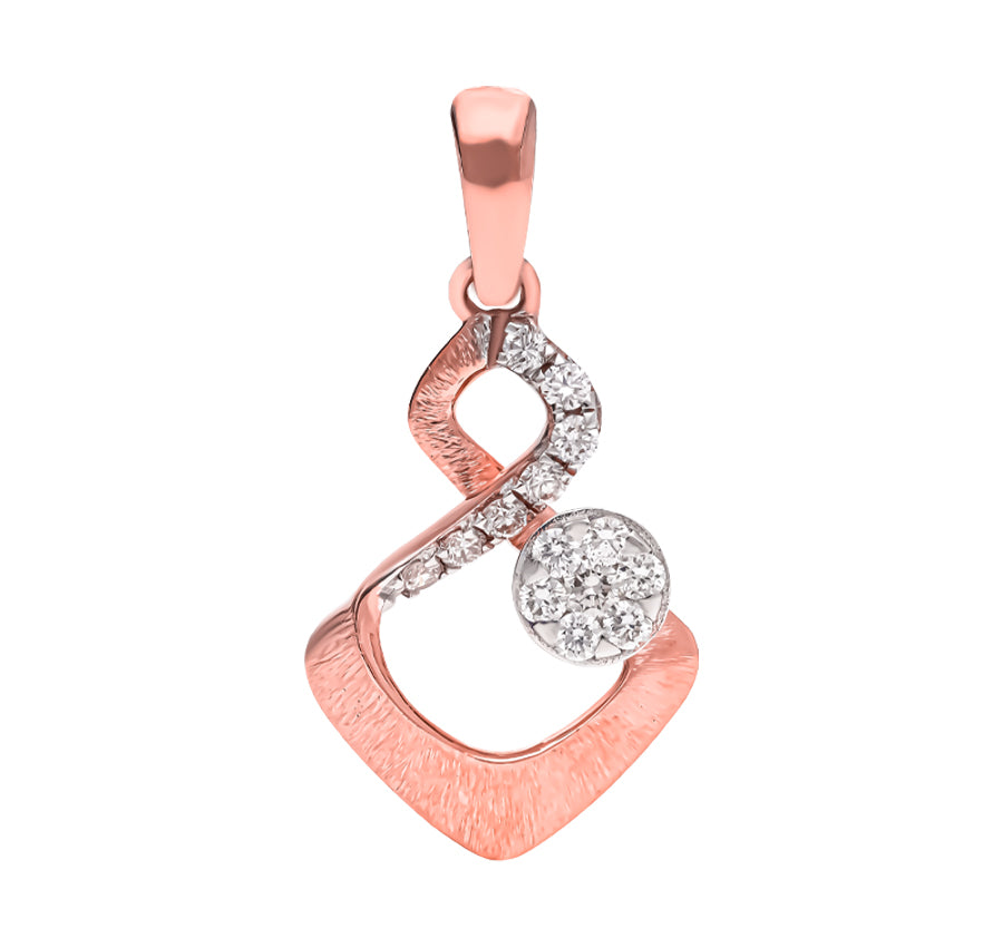 Criss Cross Braided Formosity Rose Gold Diamond Pendant Set