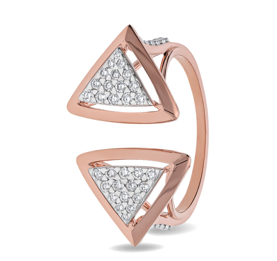 The Fay Top Open Round Diamond With Prong Setting Rose Gold Casual Ring