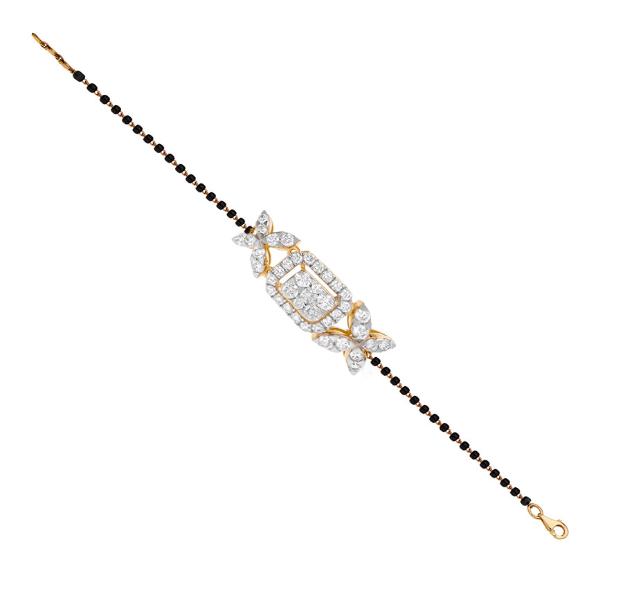 Twin Butterfly Shape Round Natural Diamond Tanmaniya Bracelet