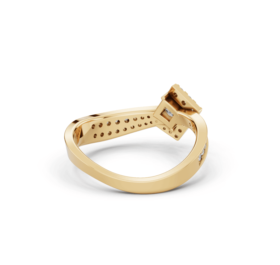 Beautiful Blue and White Diamond Accent Ring in Radiant White Gold