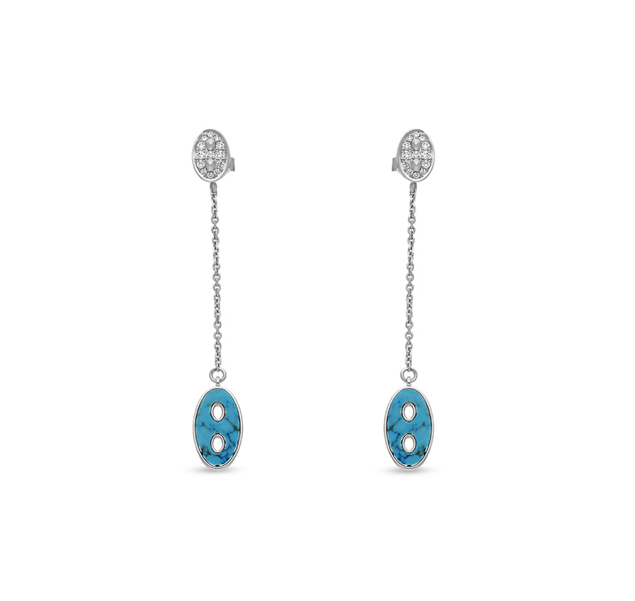 Pendulum Shape Turquoise Stone Drop & Dangle Earrings