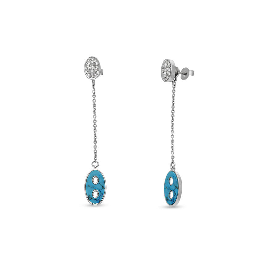Pendulum Shape Turquoise Stone Drop & Dangle Earrings