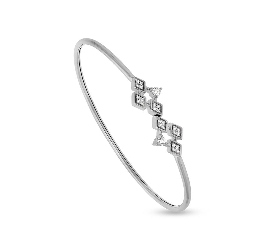Sterling White Round Diamond Bracelet