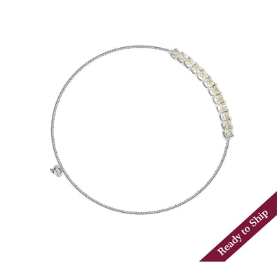 Cushion Cut Diamond White Gold Bolo Bracelet