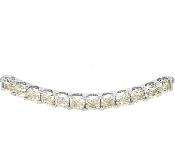 Cushion Cut Diamond White Gold Bolo Bracelet