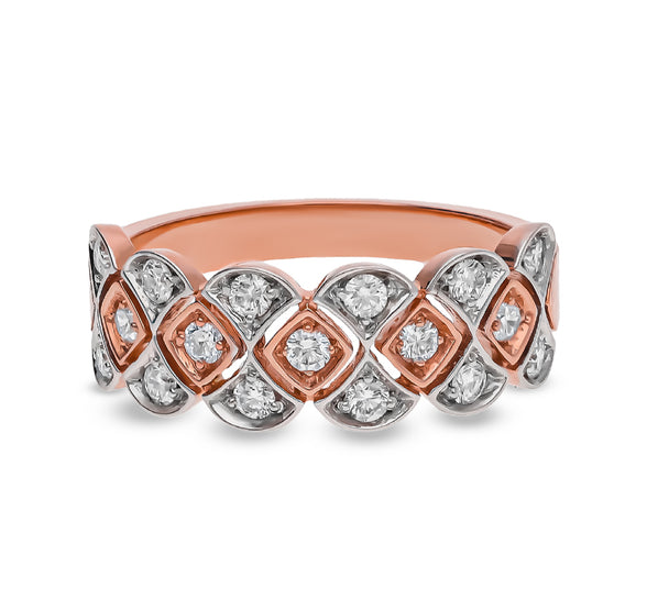 Round Natural Diamond With Prong Setting Rose Gold Casual Ring