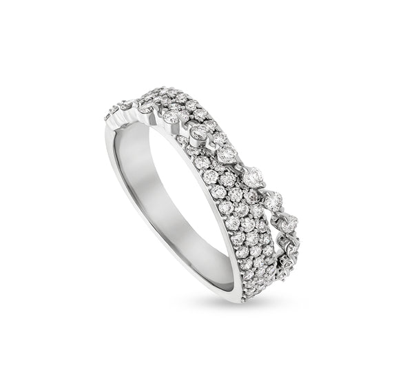 Round Shape Natural Diamond With Prong Setting White Gold Casual Ring