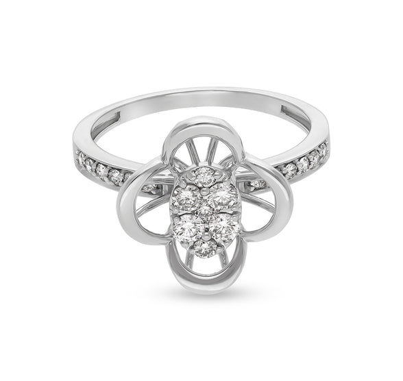 Dainty White Gold Diamond Ring