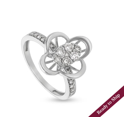 Dainty White Gold Diamond Ring