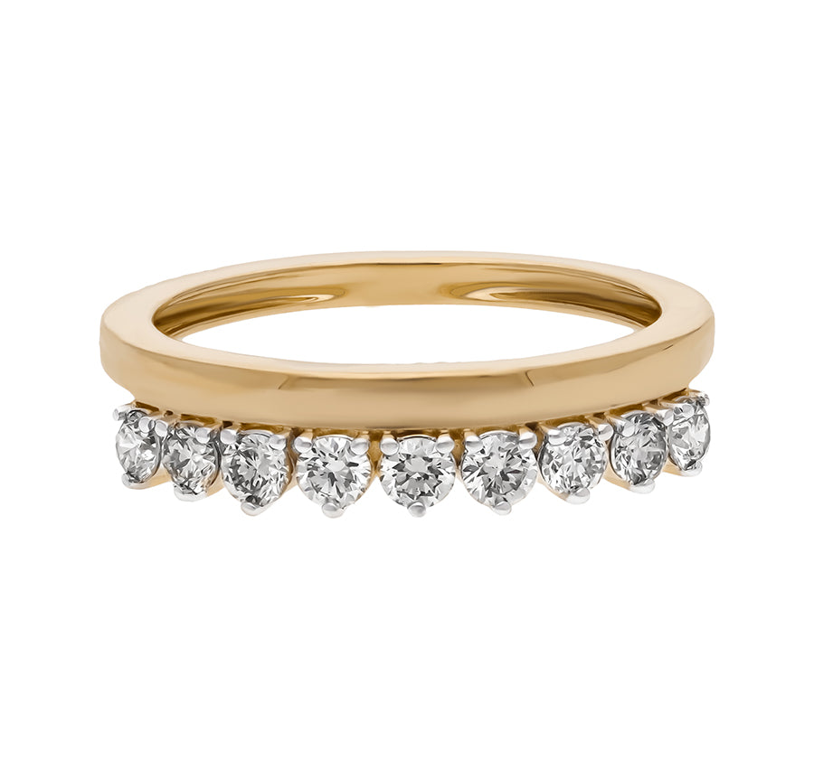 Luxe Tiara Round Cut Diamond Yellow Gold Casual Ring