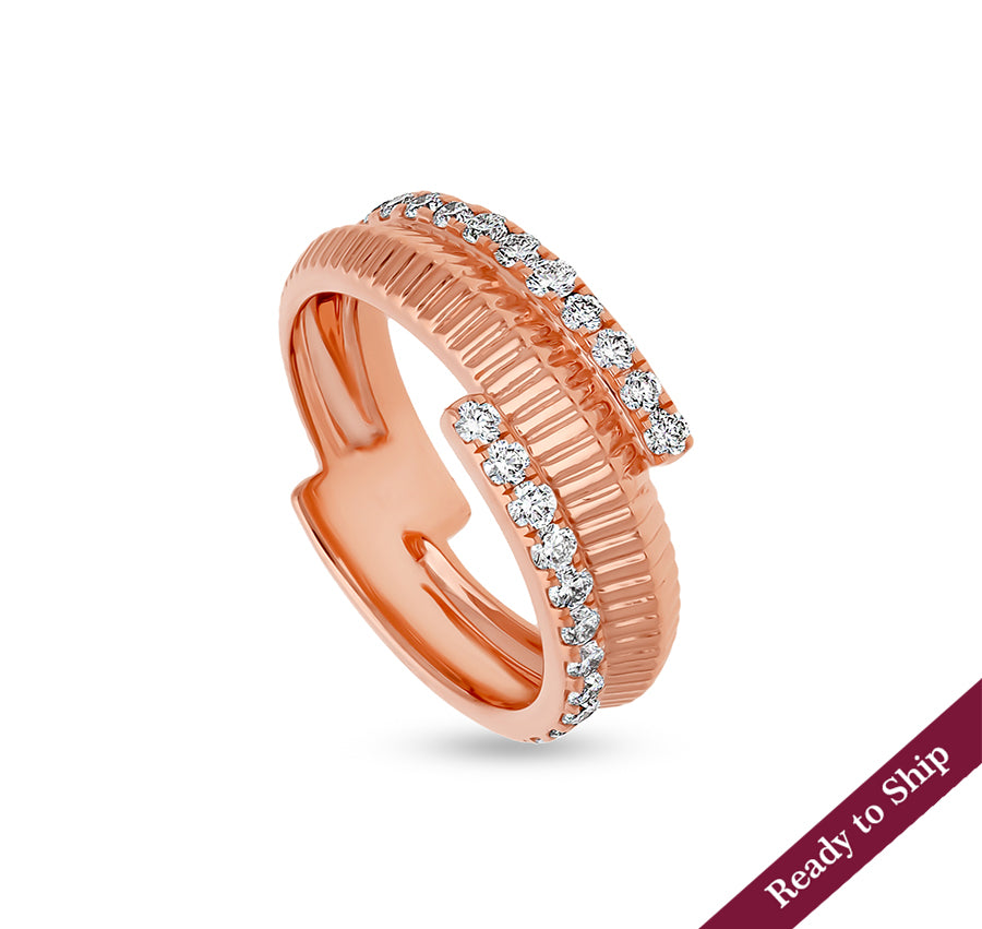 Round Cut Diamond Rose Gold Casual Ring