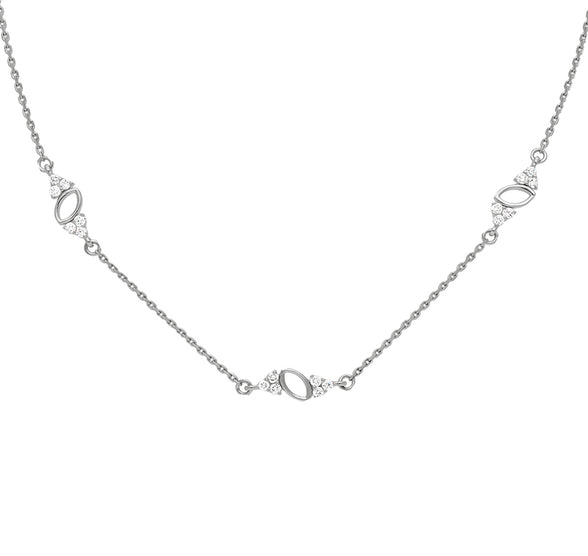 Trendy White Gold Diamond Necklace