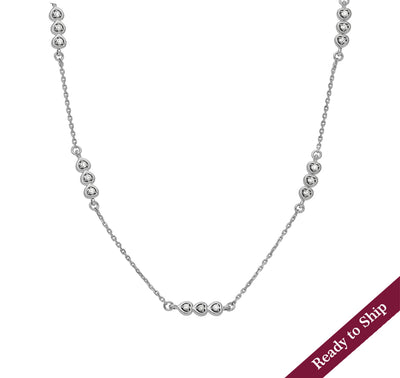 Heart Shape Chain White Gold Natural Diamond Necklace