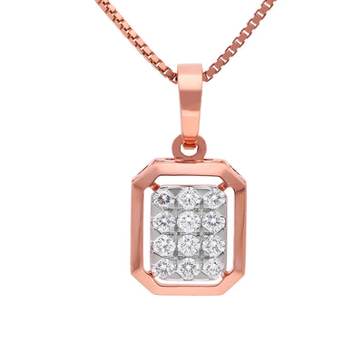 Beryl Holo Rose Gold Diamond Pendant Set