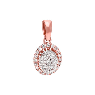 Round Diamond Rose Gold Pendant Set Without Chain