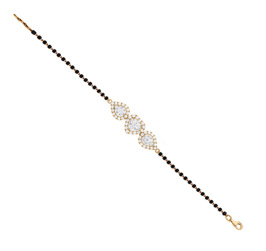 Heart and Pear Shape Round Natural Diamond Yellow Gold Women Tanmaniya Bracelet