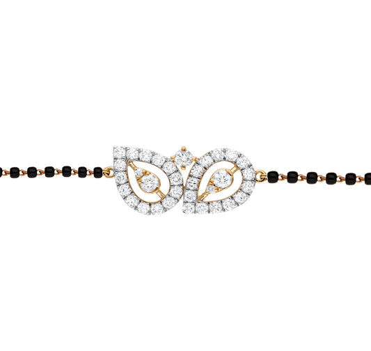 Pear Shape Round Natural Diamond Yellow Gold Tanmaniya Bracelet