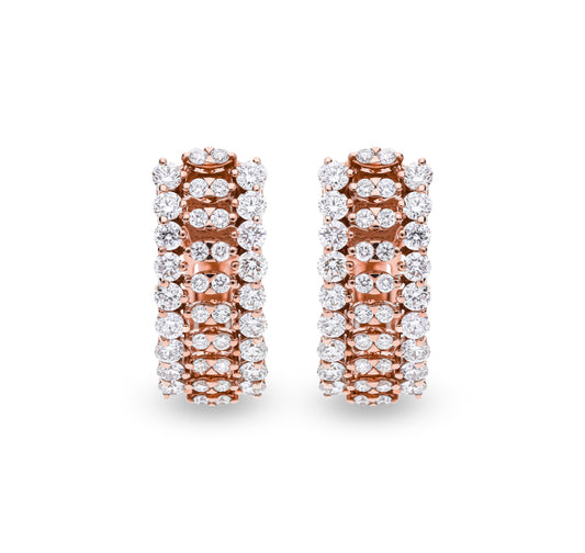 Sparkling Casual Natural Diamond Women Stud Earrings
