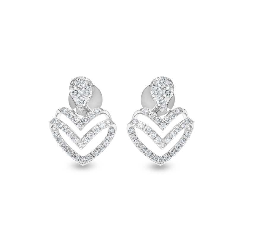 Dewdrop Heart Formosity White Gold Diamond Stud Earrings