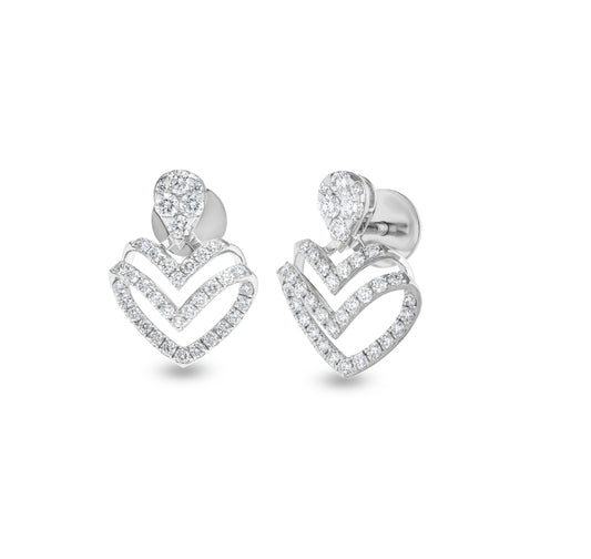 Dewdrop Heart Formosity White Gold Diamond Stud Earrings
