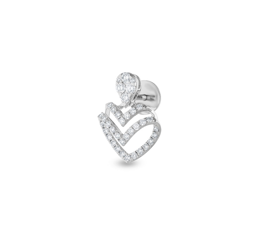 Dewdrop Heart Formosity White Gold Diamond Stud Earrings