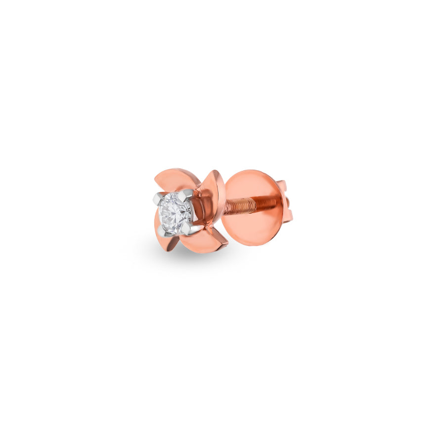 Sphere Delightful Rose Gold Diamond Stud Earrings