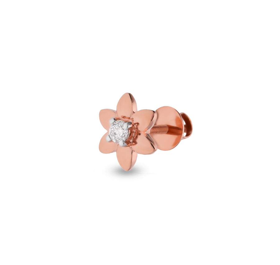 Bud Exquisite Rose Gold Diamond Stud Earrings