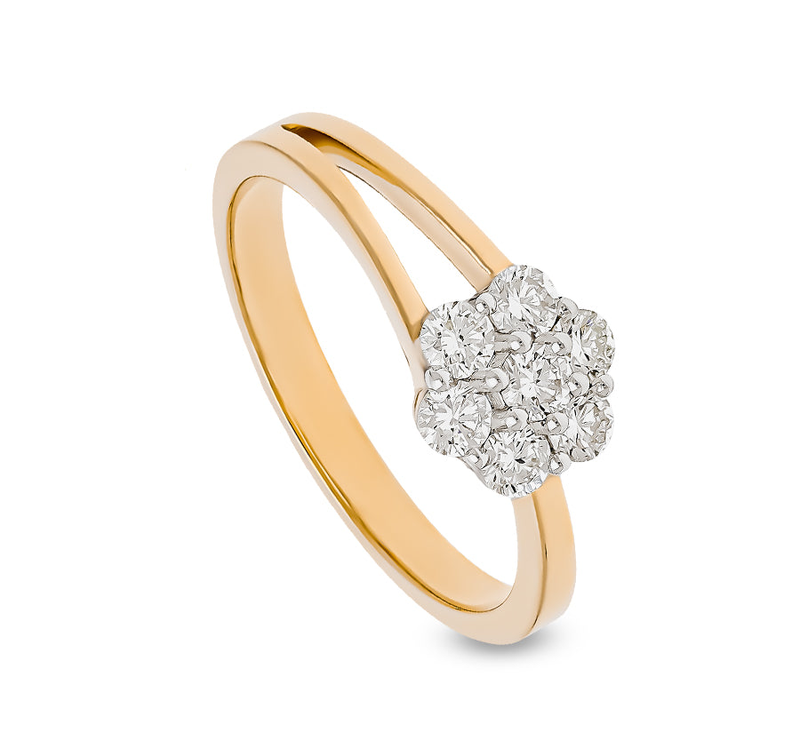 The Mireya Round Cut Diamond Yellow Gold Casual Ring