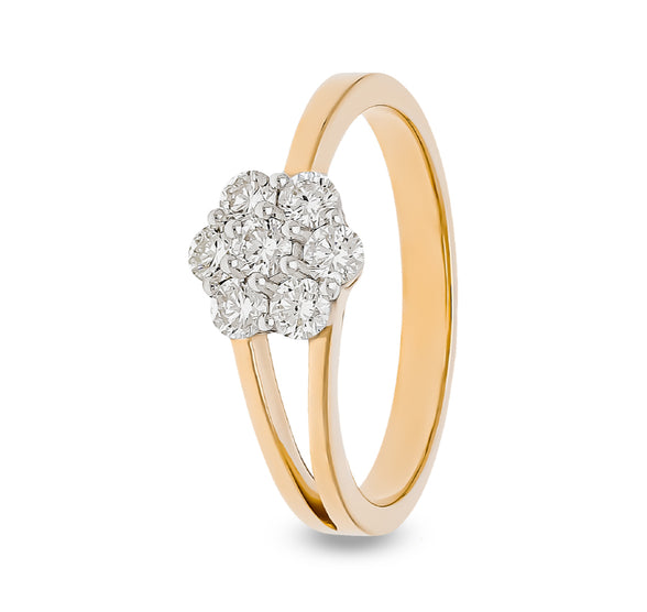 The Mireya Round Cut Diamond Yellow Gold Casual Ring