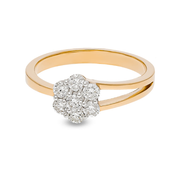 The Mireya Round Cut Diamond Yellow Gold Casual Ring