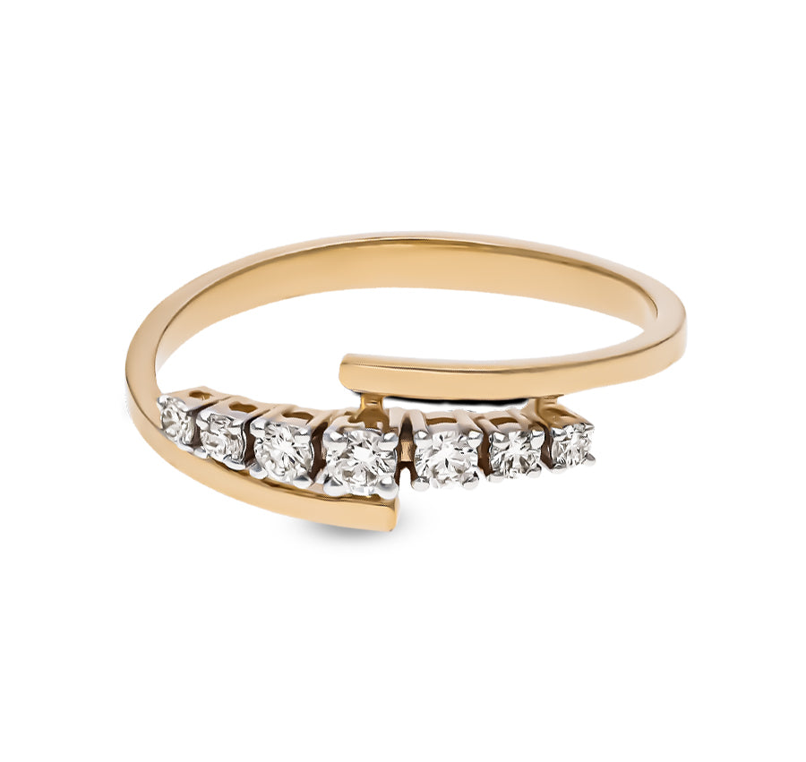 Minimal Round Diamond Yellow Gold Casual Ring