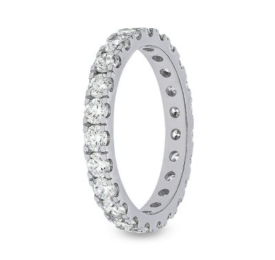 Round Diamond White Gold Women Band