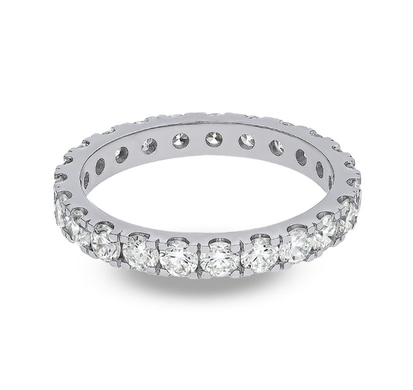 Round Diamond White Gold Women Band