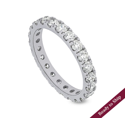 Round Diamond White Gold Women Band