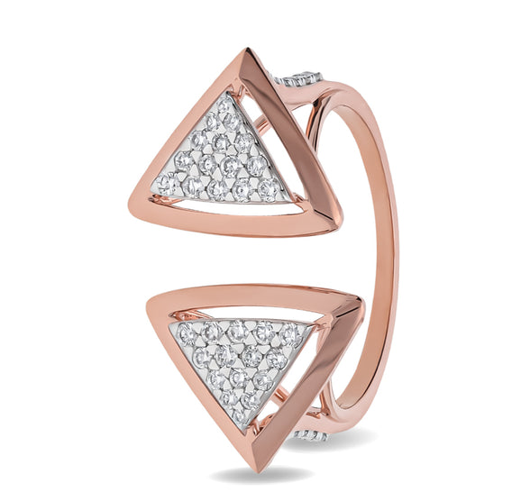 The Fay Top Open Round Diamond With Prong Setting Rose Gold Casual Ring