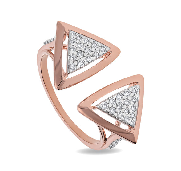 The Fay Top Open Round Diamond With Prong Setting Rose Gold Casual Ring