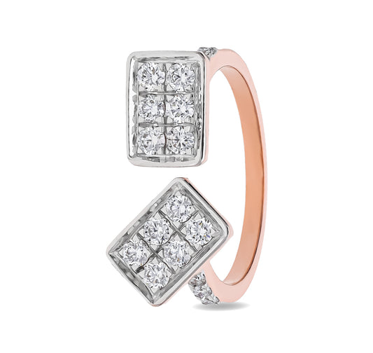 The Lilianan Top Open Round Diamond With Prong Setting Rose Gold Casual Ring