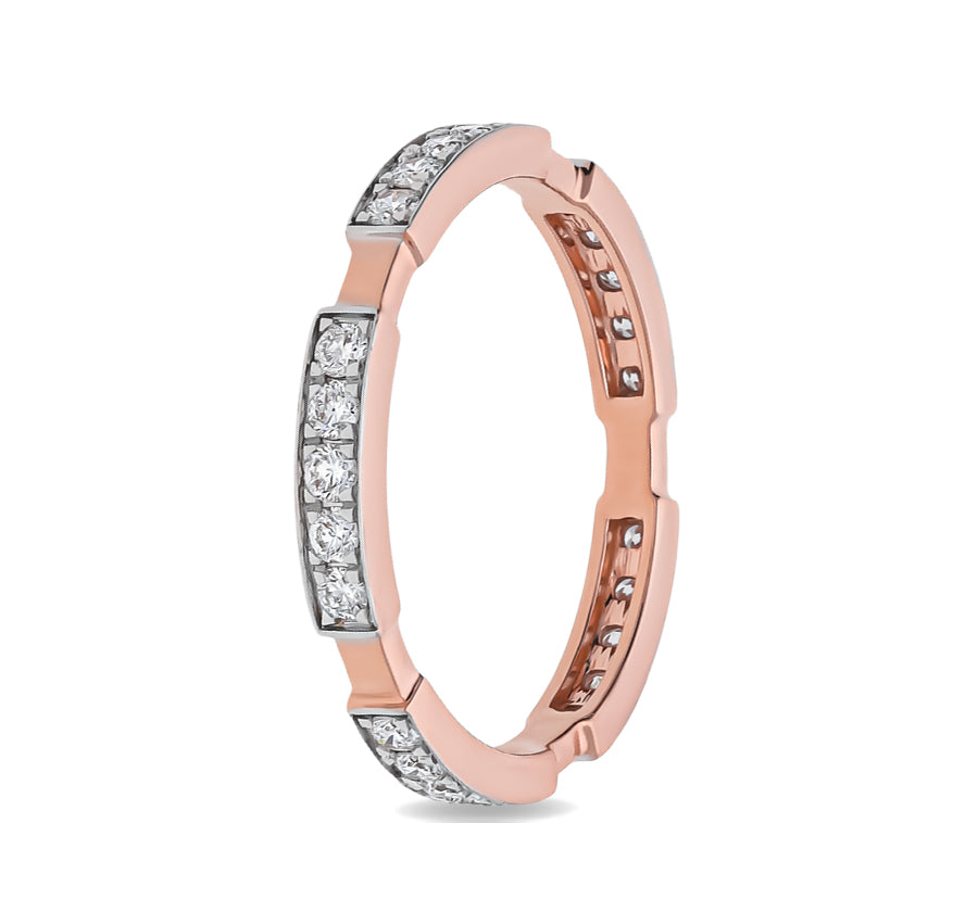 Goldsmith Round Diamond With Prong Setting Rose Gold Band