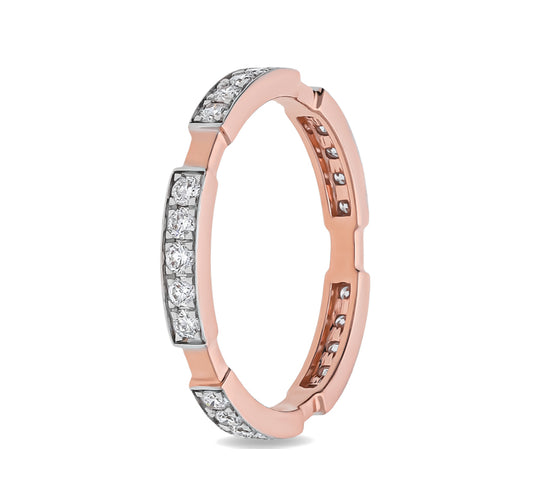 Goldsmith Round Diamond With Prong Setting Rose Gold Band