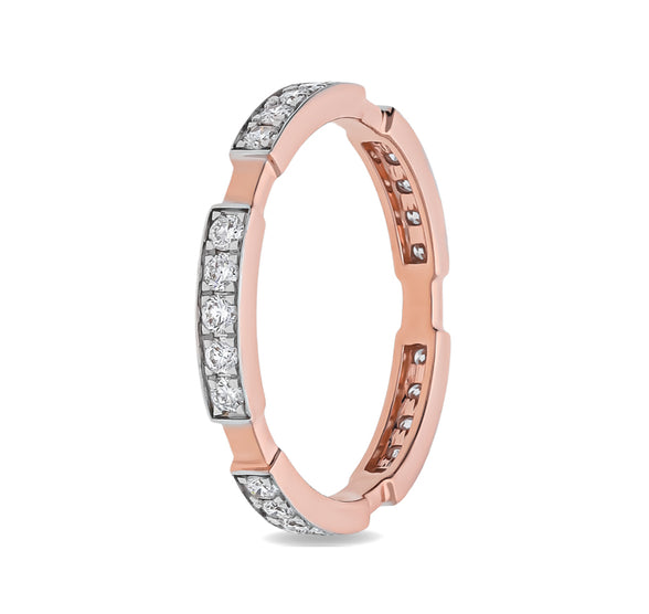 Goldsmith Round Diamond With Prong Setting Rose Gold Band