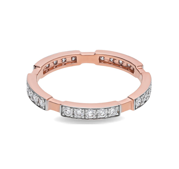 Goldsmith Round Diamond With Prong Setting Rose Gold Band