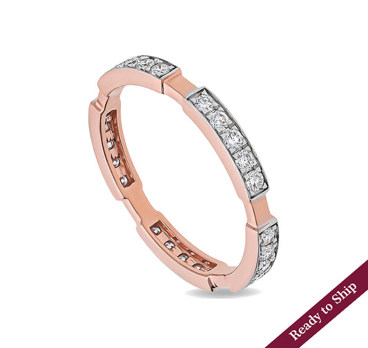 Goldsmith Round Diamond With Prong Setting Rose Gold Band