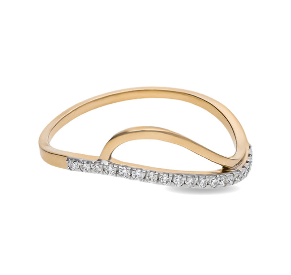 Round Diamond With Prong Set Yellow Gold Casual Ring