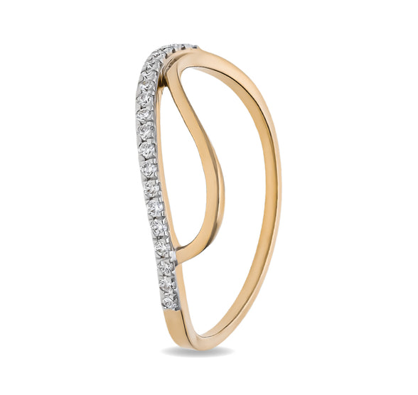 Round Diamond With Prong Set Yellow Gold Casual Ring