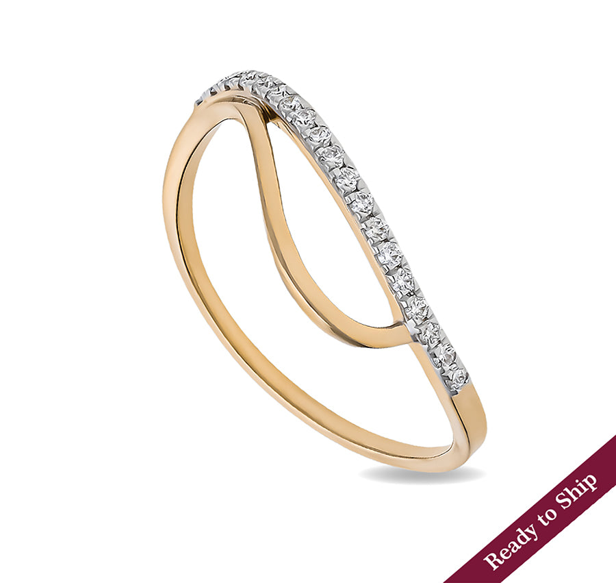 Round Diamond With Prong Set Yellow Gold Casual Ring