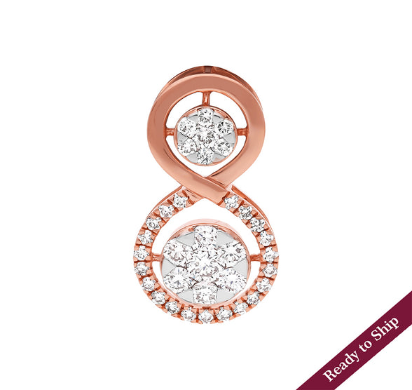 Timeless Shaped Round Diamond With Prong Set Rose Gold Pendant