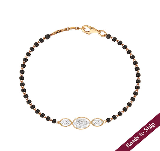 Oval Shape Round Natural Diamond Yellow Gold Tanmaniya Bracelet